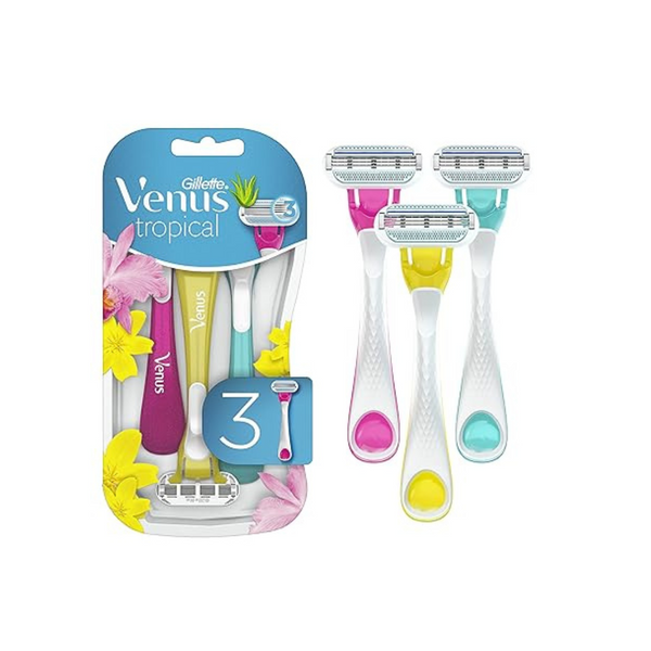 Gillette Venus Tropical Disposable Razors for Women, 3+1 Count