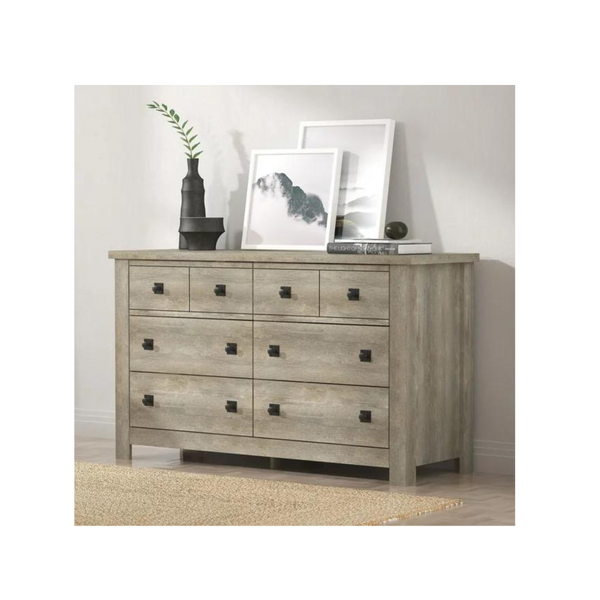 Hillsdale Addison Farmhouse 6 Drawer Dresser, Driftwood Gray