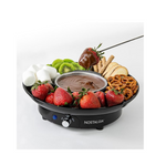 Nostalgia 10-Ounce Electric Fondue Party Set with 3-Section Food Tray