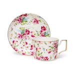 Mailandy Bone China Tea Cups and Saucers Set, 8 Oz