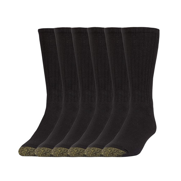 Get 6 Pairs of GOLDTOE Men’s Harrington Crew Socks