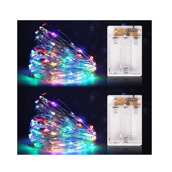 2-Pack Kangheshun Battery Operated 5m/16ft Timer Fairy Lights