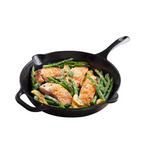 Victoria 12" Cast Iron Skillet with Helper Handle Seasoned