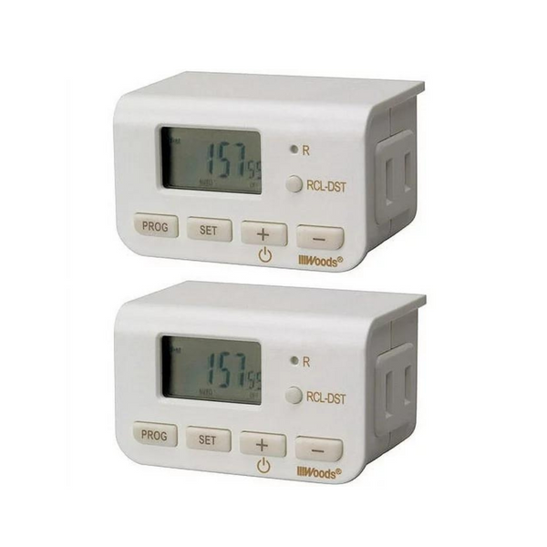 2-Pack Woods Indoor 24-Hour Digital Plug in Timer (White)