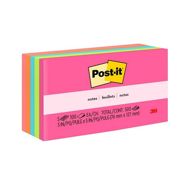 Post-it Notes, 3 in x 5 in, 5 Pads