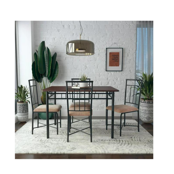 5-Piece Mainstays Louise Traditional Wood & Metal Dining Set