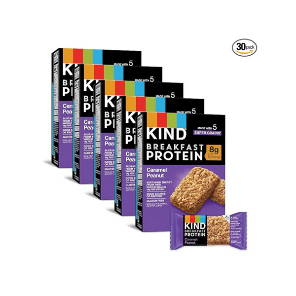 KIND Breakfast Protein Bars, Caramel Peanut (30 Count)