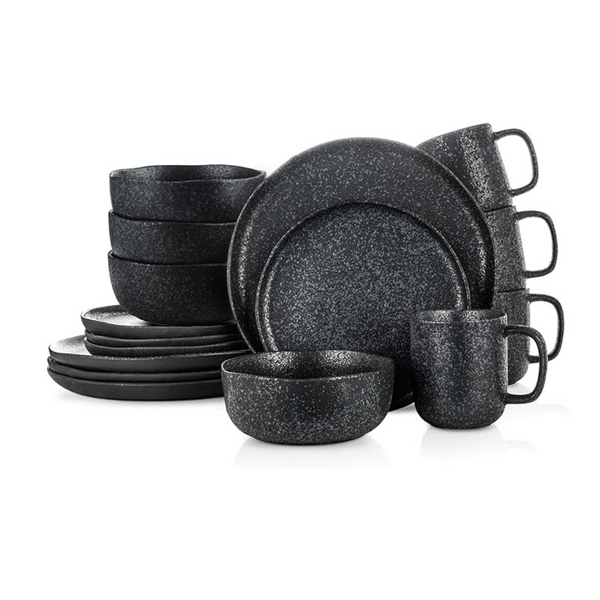 Stone Lain Tom Stoneware Reactive Glaze Dinnerware Set, 16-Piece Service