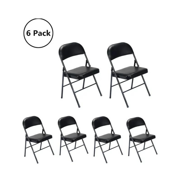 6-Pack UBesGoo Cushioned Padded Folding Chairs