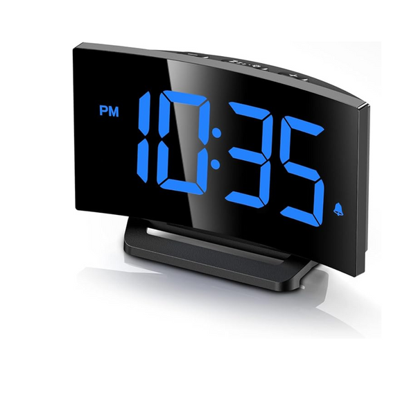 Goloza LED Digital Alarm Clock with Modern Curved Design