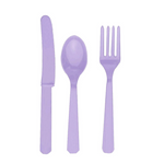 24-Count Amscan Durable & Eco-Friendly Assorted Plastic Cutlery Set