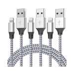 3-Pack Aukelan 6ft Mfi Certified Nylon Braided Usb Fast Charging Cord