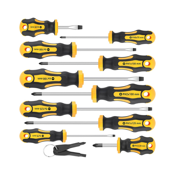 10-Piece Amartisan Magnetic 5 Phillips & 5 Slotted Tips Screwdrivers Set