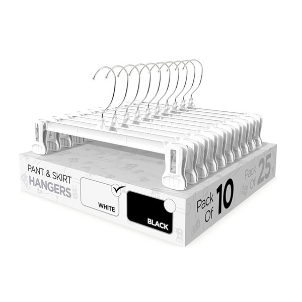 10-Pack Sharpty Pant & Skirt Hangers (White)