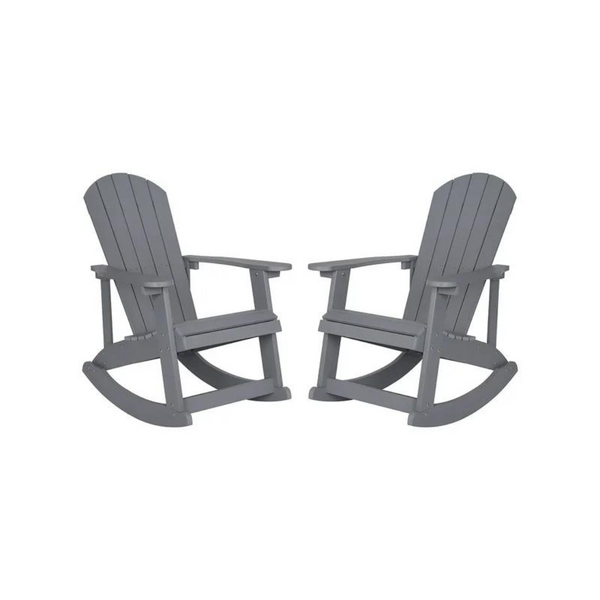 2-Set Flash Furniture Savannah All Weather Adirondack Rocking Chairs