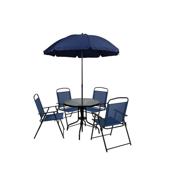 6-Piece Flash Furniture Nantucket Patio Garden Set (Navy)