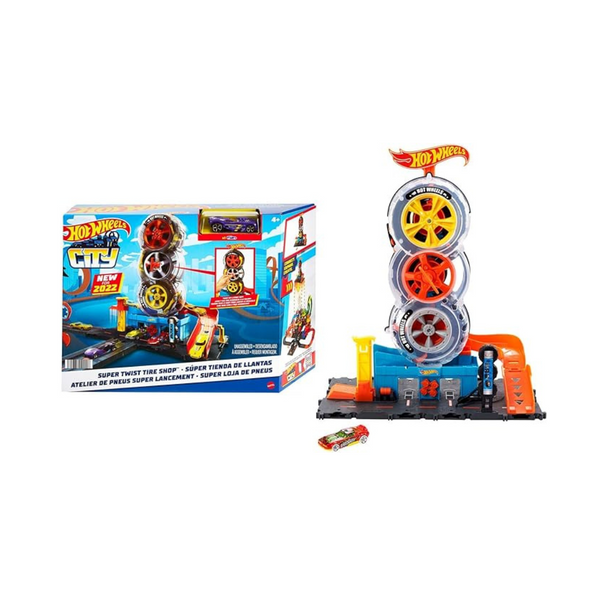 Hot Wheels City Super Twist Tire Shop Playset