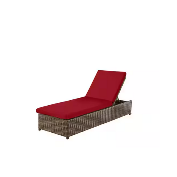 Hampton Bay Fernlake Brown Wicker Outdoor Patio Chaise Lounge