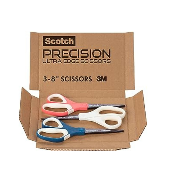 3-Pack Scotch 8" Precision Ultra Edge Scissors