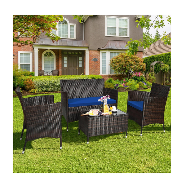 Costway 4 Pcs Rattan Patio Furniture Set