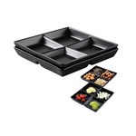 Bruntmor 10 x 10 inch Set of 2 Decorative Ceramic 4 -Compartment Serving Trays