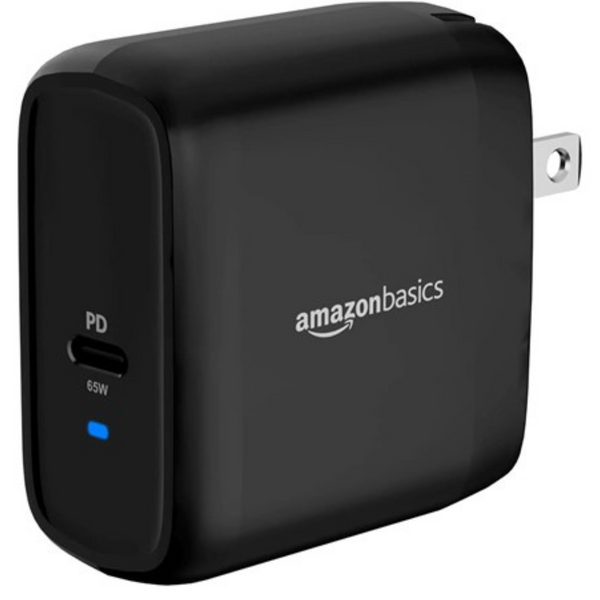 Amazon Basics 65W One-Port GaN USB-C Wall Charger Adapter