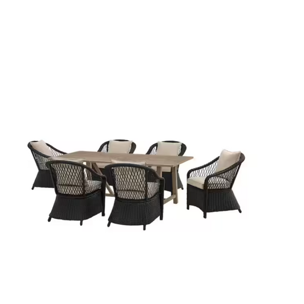 7-Piece Home Decorators Collection Rosebrook Wicker Outdoor Dining Set