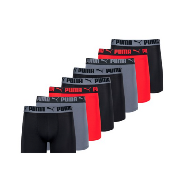 8-Pack Puma Men's Active Stretch Boxer Briefs