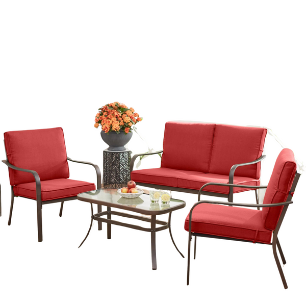 Mainstays Stanton 4-Piece Steel Outdoor Patio Conversation Set