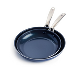 Blue Diamond Infused Ceramic Nonstick 9.5" & 11" Frying Pan Skillet Set