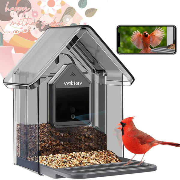 Vakiav 1080P HD Capture Smart Bird Feeder with Camera