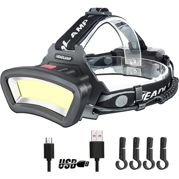 Darkbeam 2000LM USB Rechargeable Cob Floodlight LED Headlamp