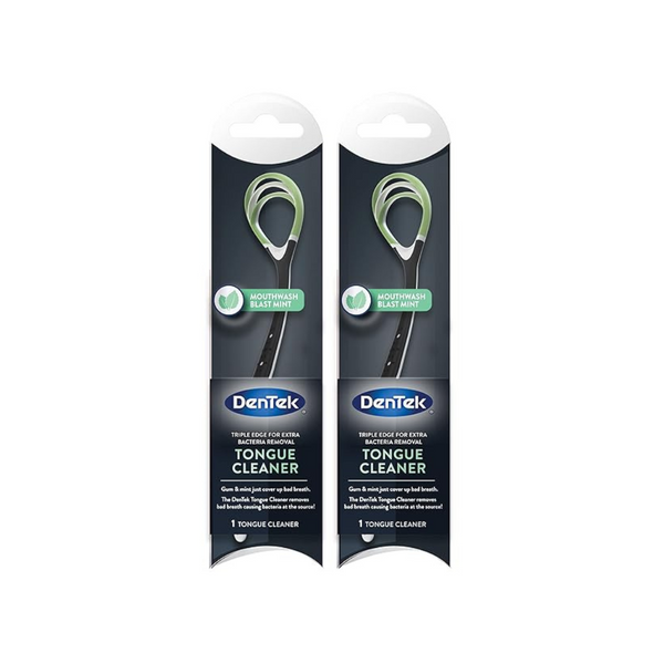 2-Pack DenTek Fresh Mint Removes Bad Breath Tongue Cleaner