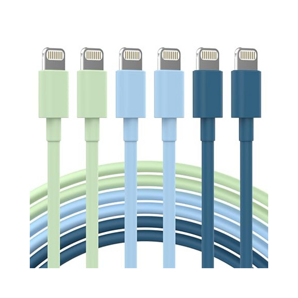 6-Pack Apple MFi Certified Fast Charging Lightning Cable