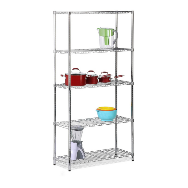 Honey-Can-Do 5-Tier Chrome Heavy-Duty Adjustable Shelving Unit