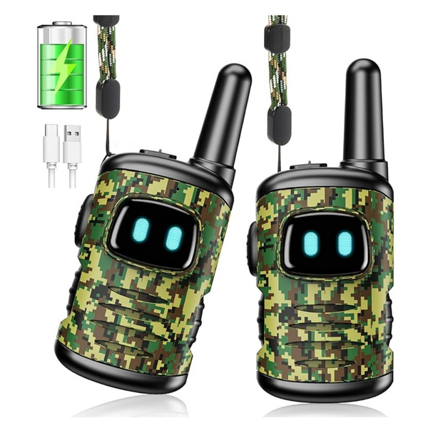 2Pack Mini Rechargeable Walkies Talkies with Lanyard