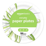 100-Count Amazon Basics 8.5" Disposable Everyday Paper Plates