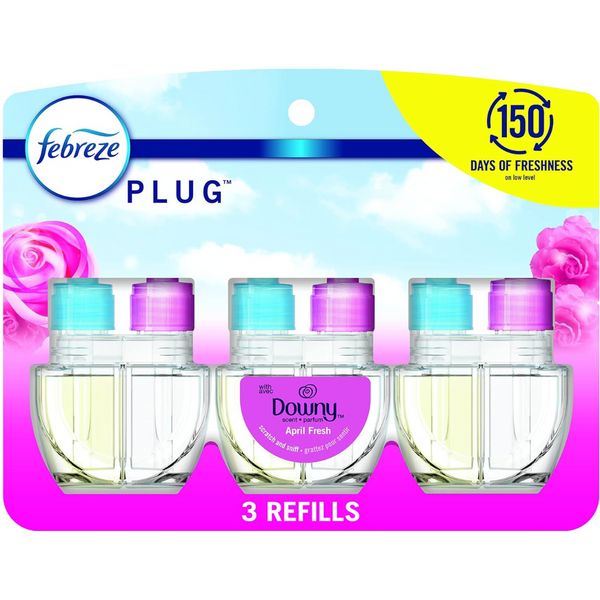 3-Count Febreze Plug in Air Fresheners Downy April Fresh Refill