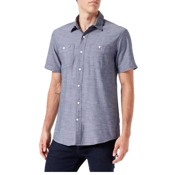 Amazon Essentials Men's Short-Sleeve Chambray Shirt