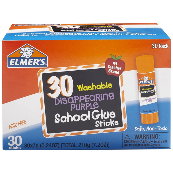 30-Count Elmers Disappearing Purple School Glue Washable Sticks