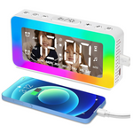 Digital Alarm Clock with 8 LED Night Lights & USB Charging Port