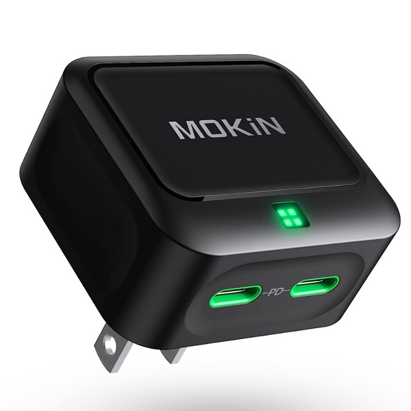 MOKiN 40W GaN+ PD 3.0 Dual Port USB-C Charger Adapter