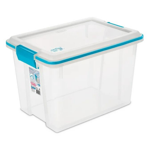 Sterilite 20 Quart Clear Box with Blue Latches & Gasket