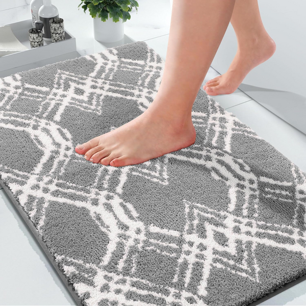 Yimobra Luxury Grey Bathroom Rugs (24" x 17")