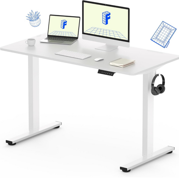 FlexiSpot 48" x 24" Height Adjustable Electric Sit Stand Desk (White)