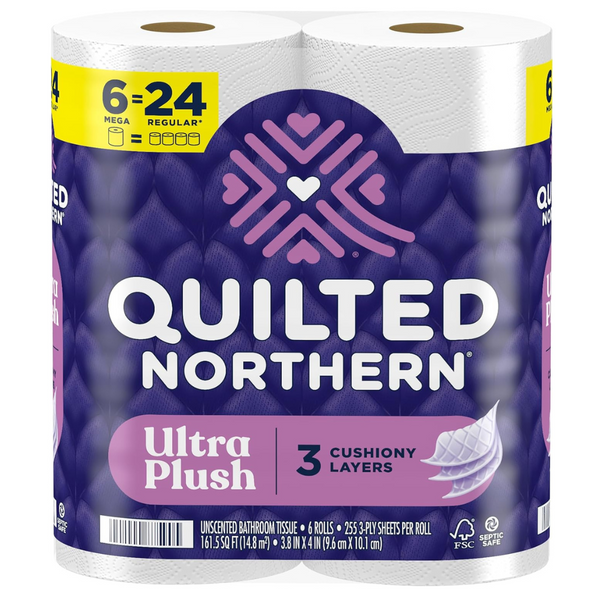 6-Count Quilted Northern 3-Ply Ultra Plush Mega Roll Toilet Paper