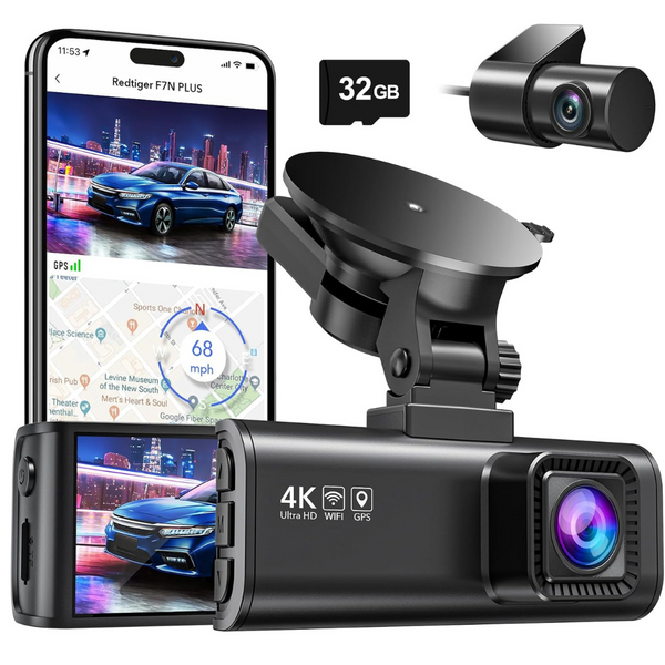 REDTIGER Dash Cam Front Rear, 4K/2.5K Full HD Dash Camera