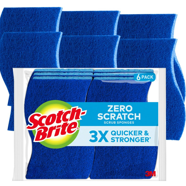 6-Pack Scotch-Brite Zero Scratch Scrub Sponges