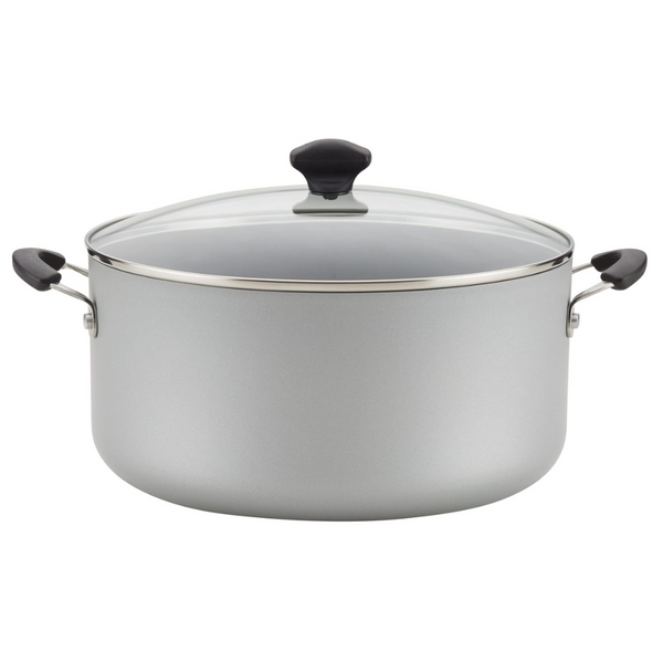 Farberware Cookware Nonstick Stockpot with Lid, 10.5 Quart, Silver