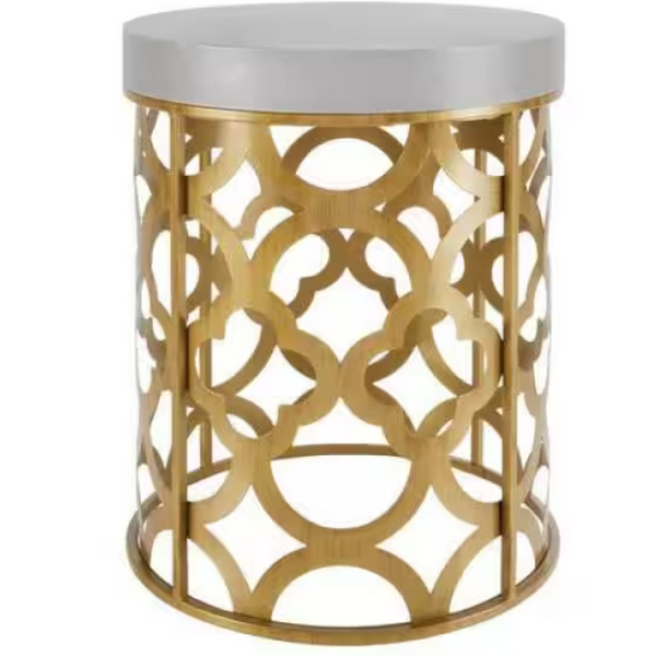 Hampton Bay: 19" Gold Tone Metal Garden Stool